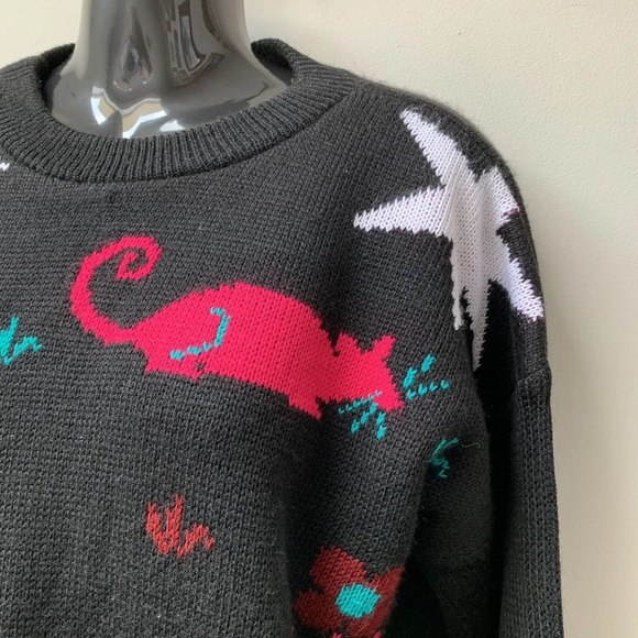 Vintage quirky fun car jumper fits uk 12 acrylic - Picture 10 of 10